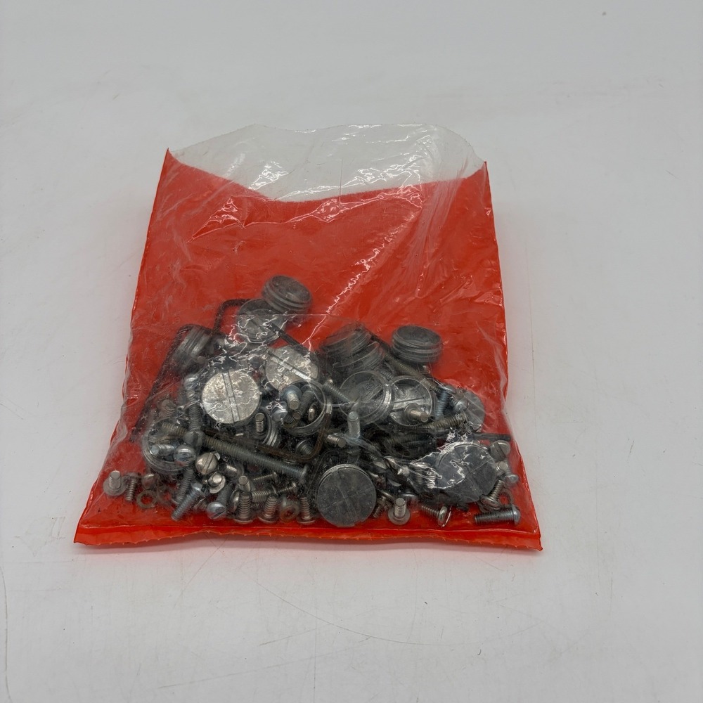 Mixed Lot Assorted Hardware Screws Bolts Circular Metal Fasteners Silver Tone